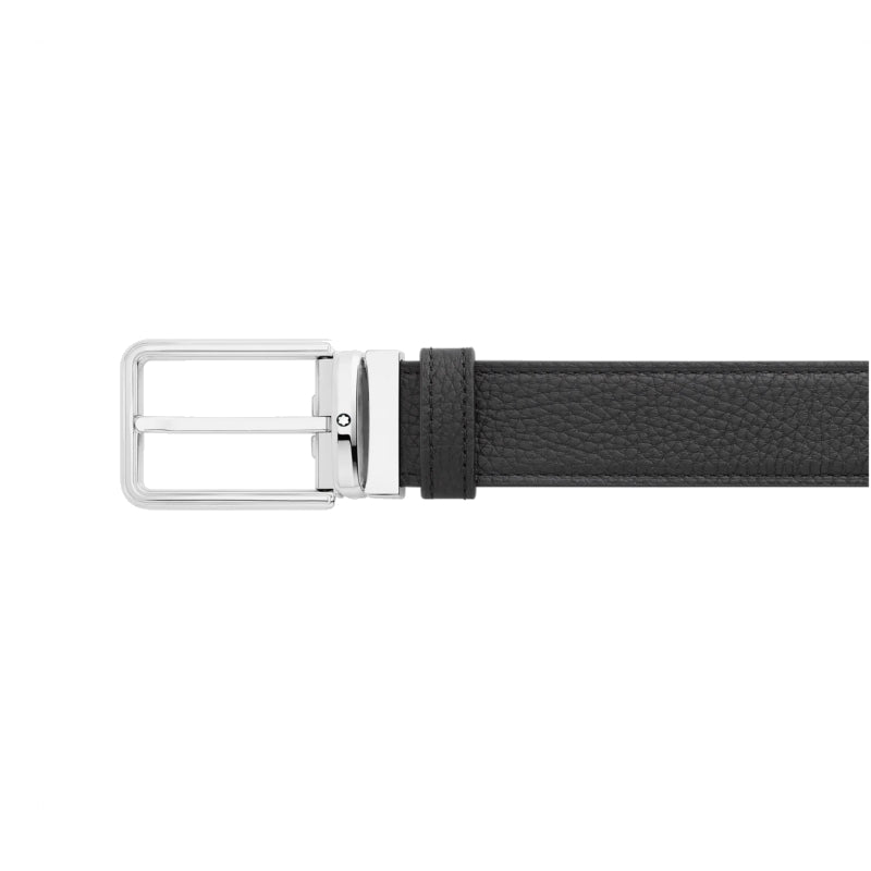 Ceinture réversible de 32 mm en cuir noir/bleu