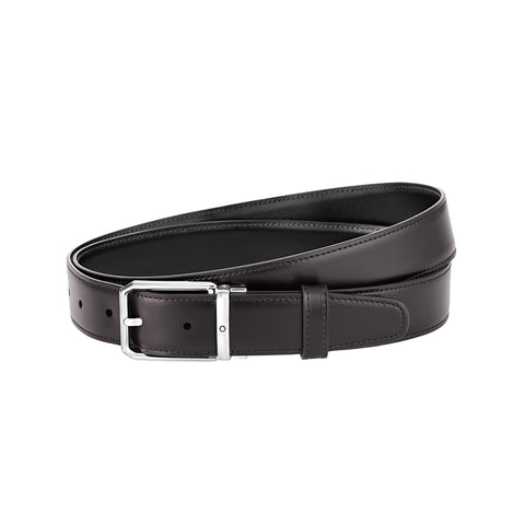 Ceinture réversible de 32 mm en cuir noir/bordeaux