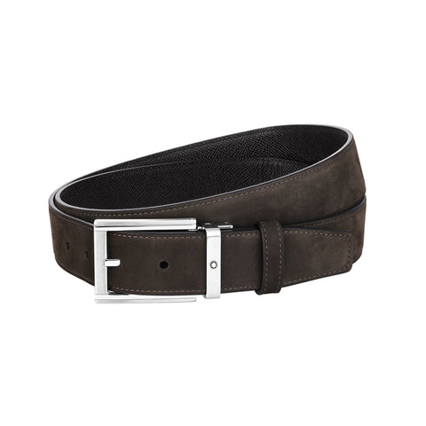 Ceinture réversible de 35 mm en cuir noir/marron