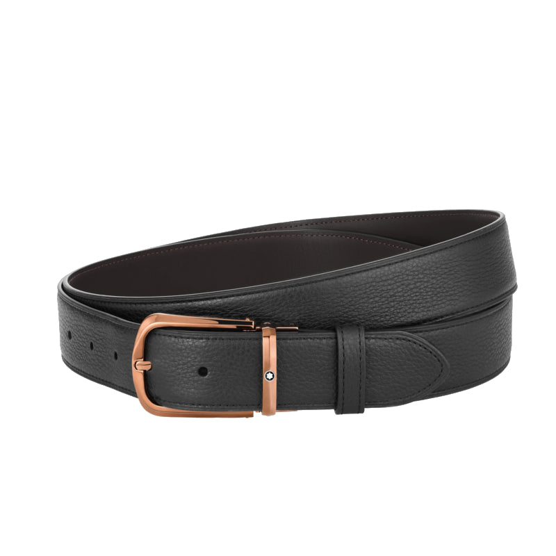 Ceinture réversible de 35 mm en cuir noir/marron