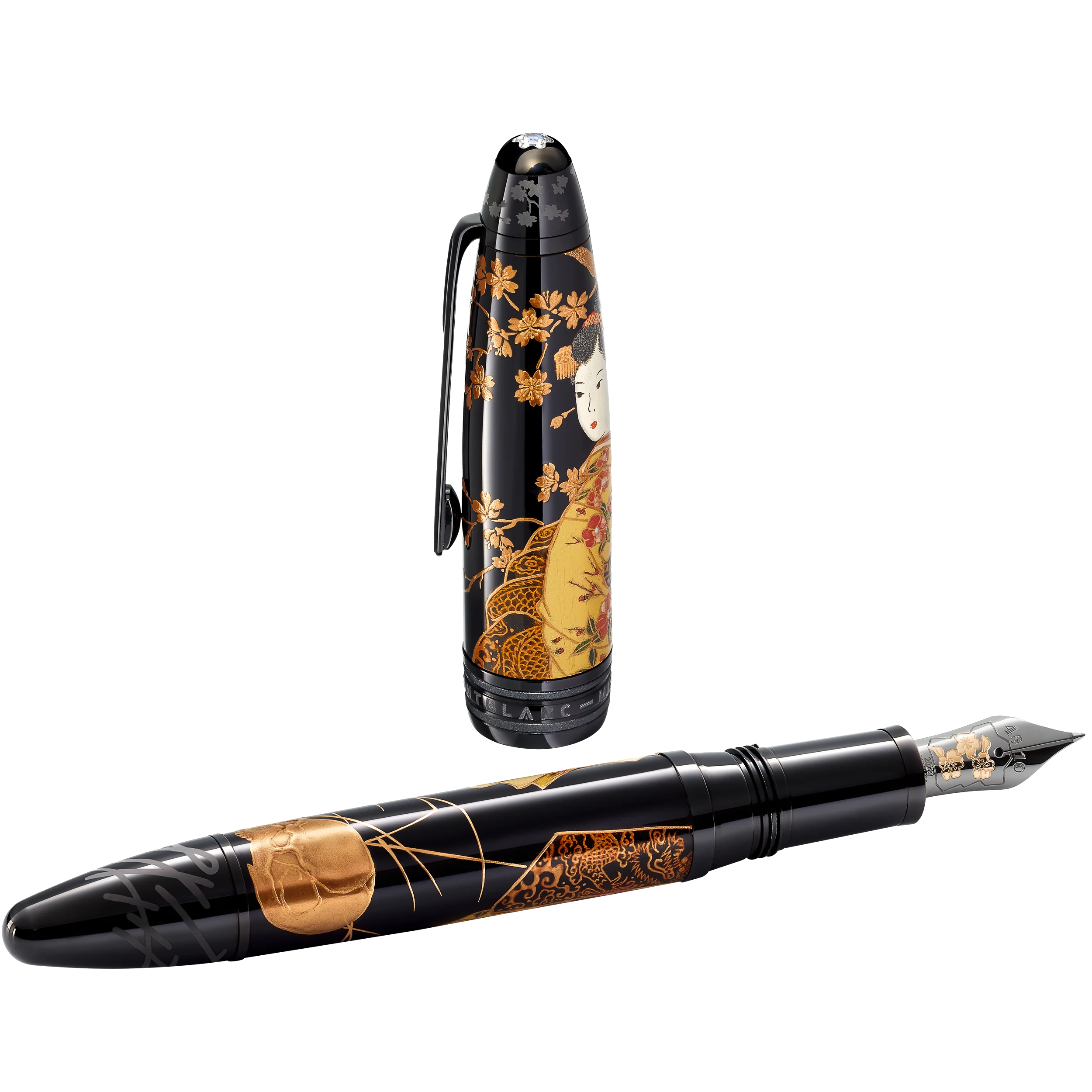 Stylo plume incurvée Meisterstück Calligraphie Maki-e LE 88