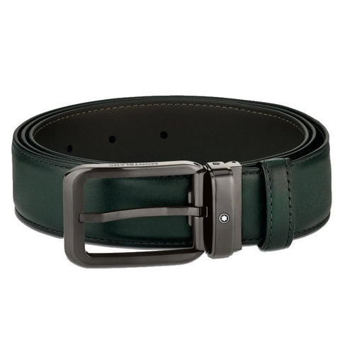 Ceinture En Cuir Vert 35 mm