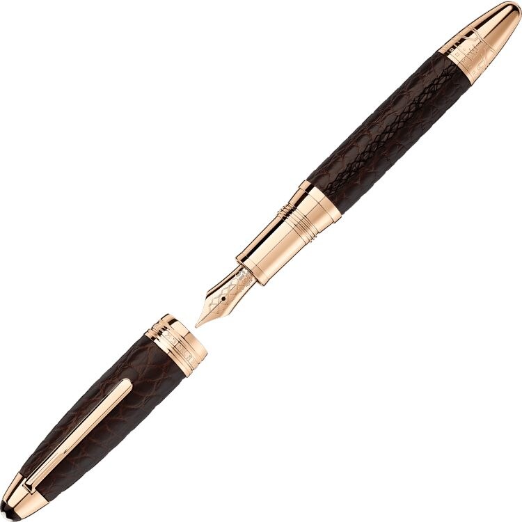 Stylo plume Great Masters Exotic Leather en cuir d'alligator marron - Boutique-Officielle-Montblanc-Cannes
