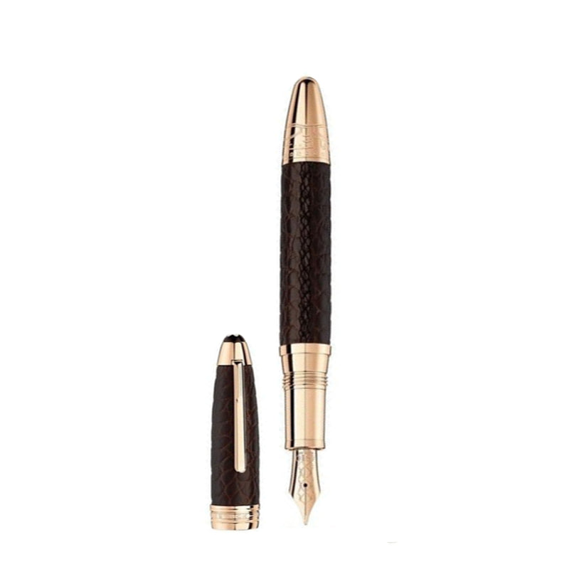 Stylo plume Great Masters Exotic Leather en cuir d'alligator marron