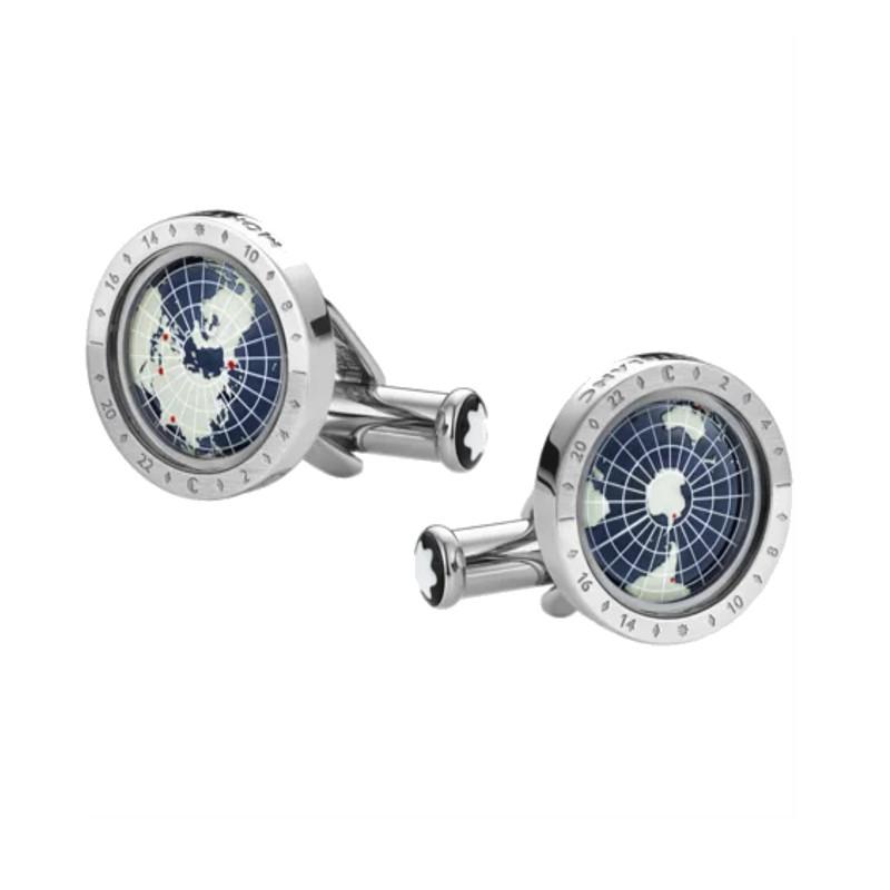 Boutons de manchetteMontblancMontblanc 1858 Géosphère Bleu : Un Bijou de Luxe