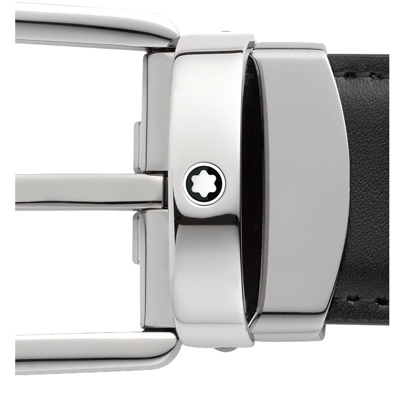 Ceinture hommeMontblancCeinture réversible à boucle fer à cheval de 30 mm en cuir noir/marron