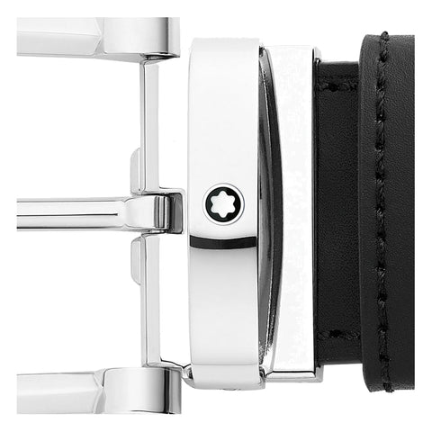 Ceinture hommeMontblancCeinture réversible à boucle fer à cheval de 35 mm en cuir noir/marron