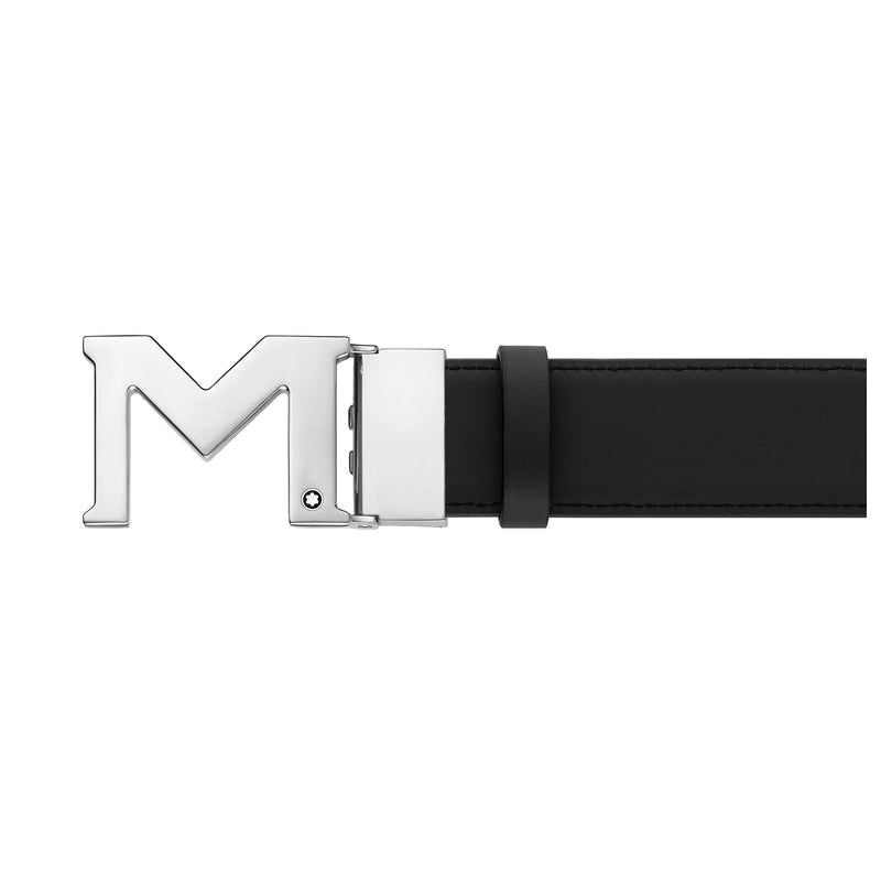 Ceinture hommeMontblancCeinture réversible à boucle M de 35 mm en cuir noir