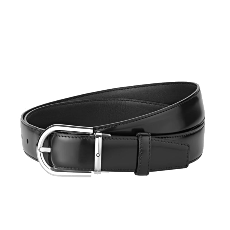 Ceinture hommeMontblancMontblanc Ceinture à boucle ardillon fer à cheval palladiée polie