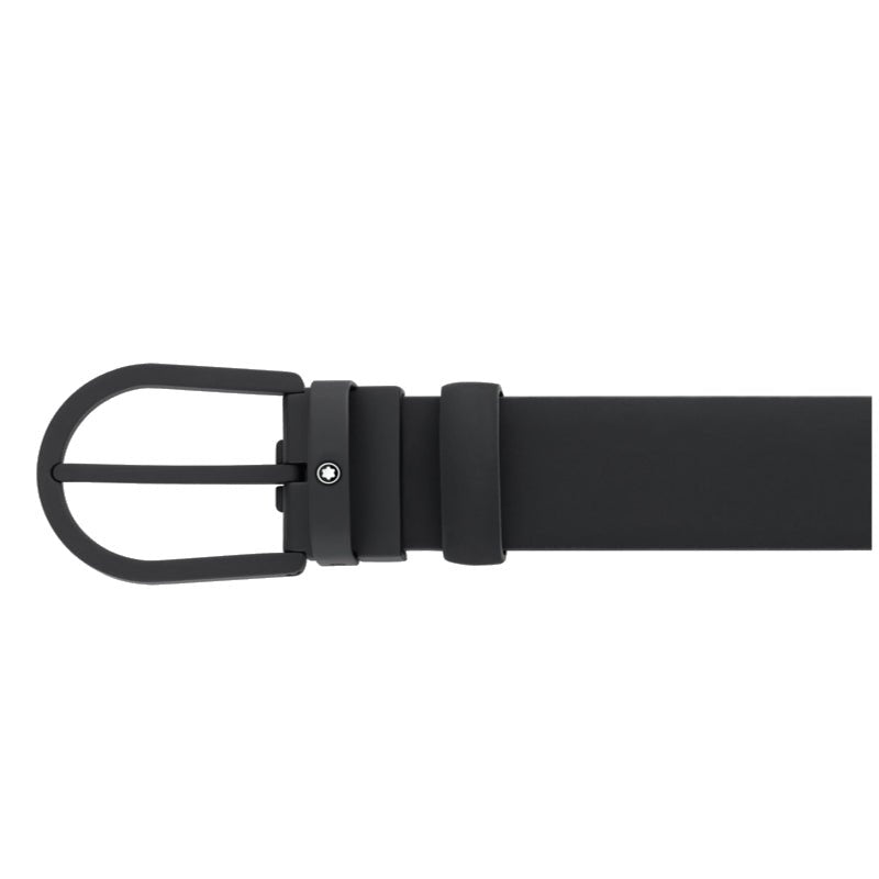 Ceinture hommeMontblancMontblanc Ceinture à boucle fer à cheval de 35 mm en cuir noir