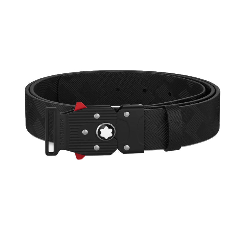 Ceinture hommeMontblancMontblanc Ceinture de 35 mm En Cuir Noir Imprimé Avec Fermoir M Lock 4810