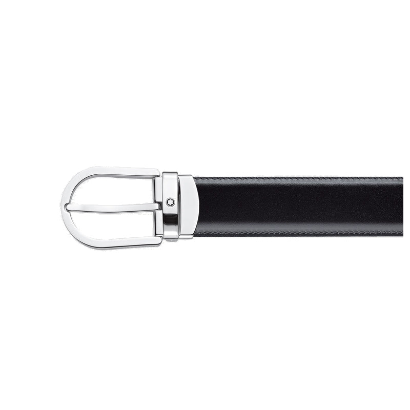 Ceinture hommeMontblancMontblanc Ceinture réversible à boucle fer à cheval de 30 mm en cuir noir/marron
