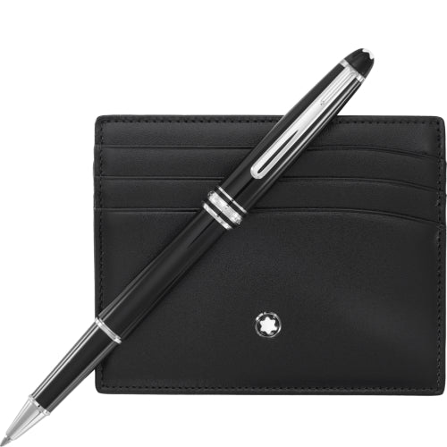 Coffret cadeauMontblancCoffret avec Rollerball Montblanc Meisterstück Platinum Line Classique et porte - cartes 6cc noir
