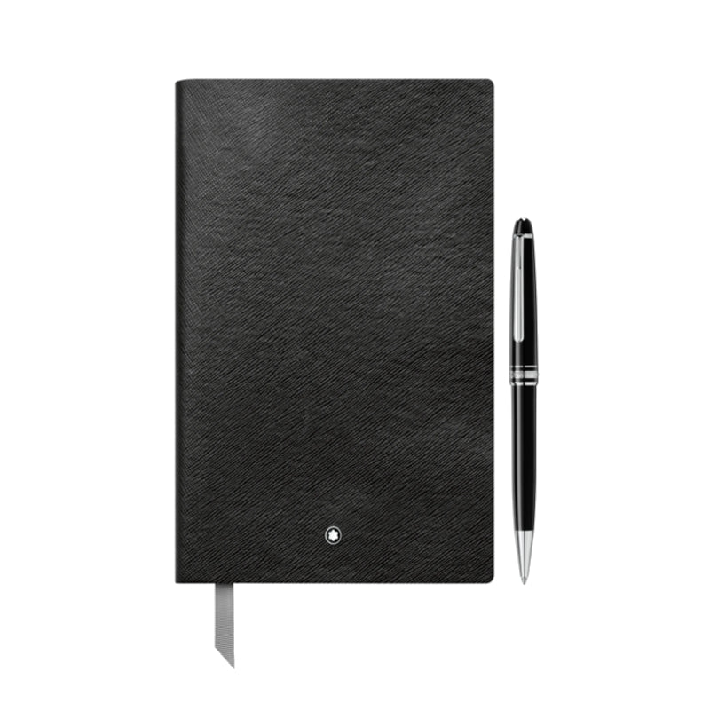 Coffret cadeauMontblancCoffret stylo bille platiné Montblanc Meisterstück Classique et Carnet #146 noir