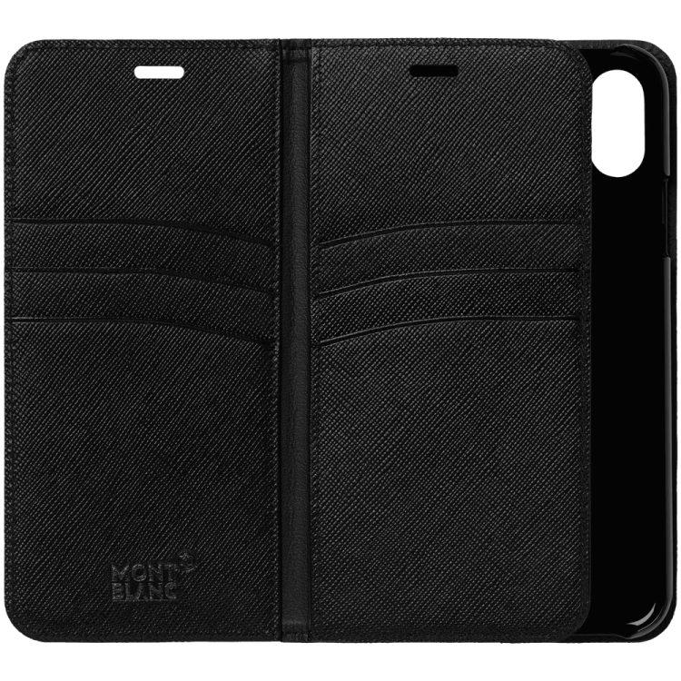 Coque iphoneMontblancÉtui à rabat avec poche 2cc et poche transparente Montblanc Sartorial pour iPhone Apple XS Max